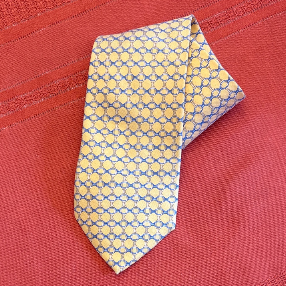Brooks Brothers Yellow and Blue Patterned Tie